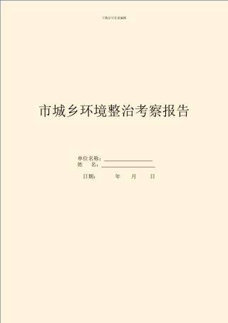 市城乡环境整治考察报告