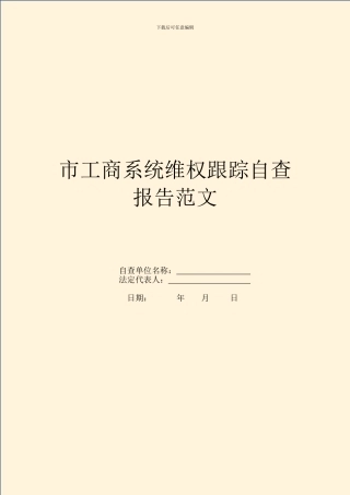 市工商系统维权跟踪自查报告范文