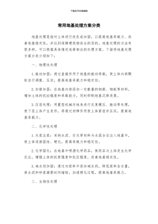 常用地基处理方案分类
