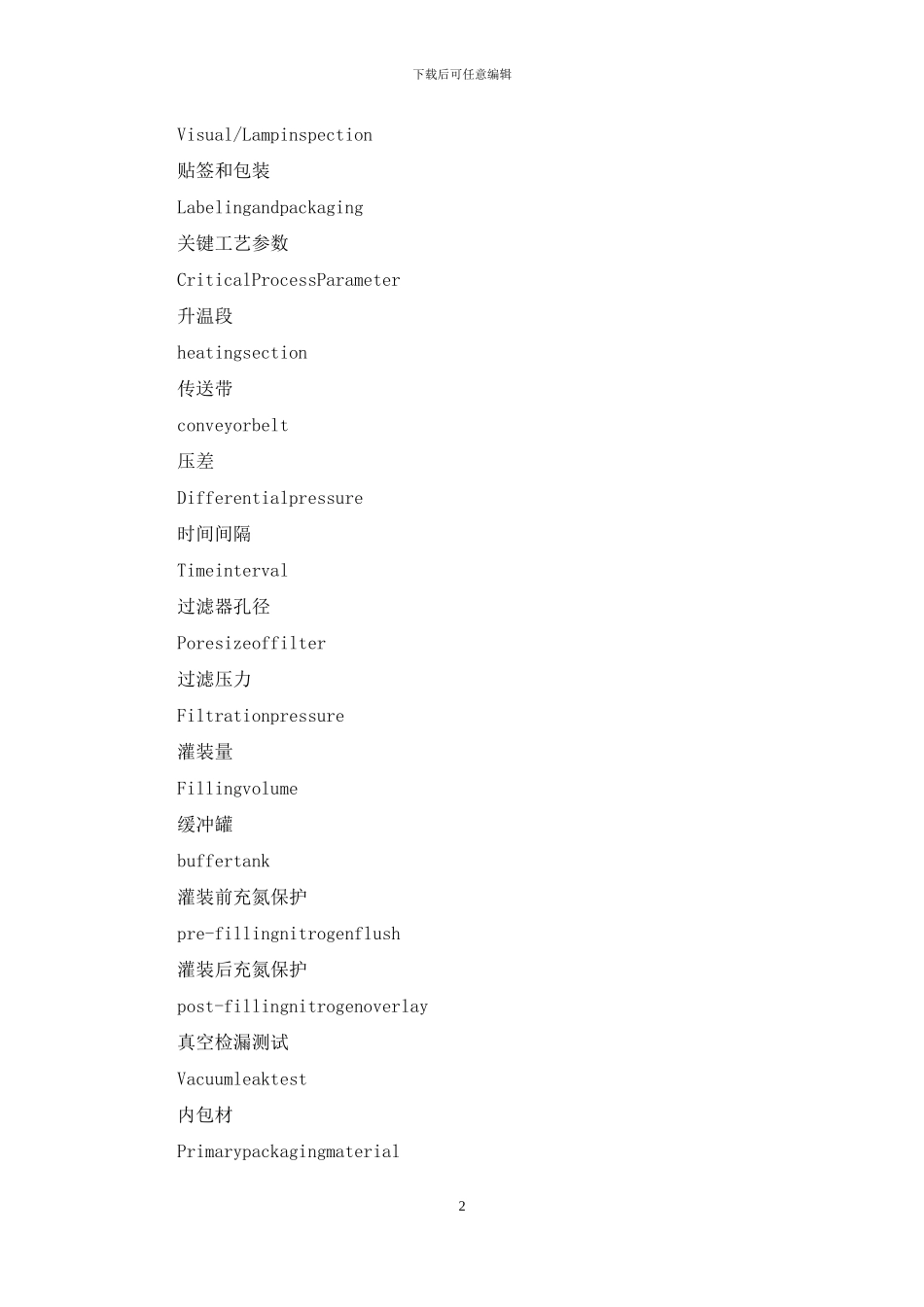 常用药学中英文词汇对照编辑_第2页