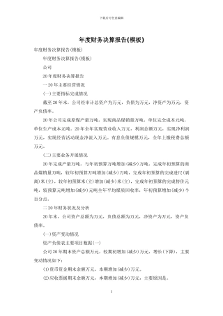 年度财务决算报告