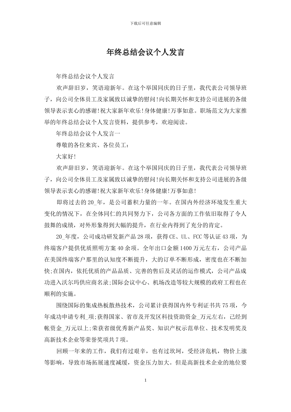 年终总结会议个人发言_第1页