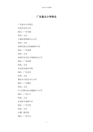 广东重点小学排名