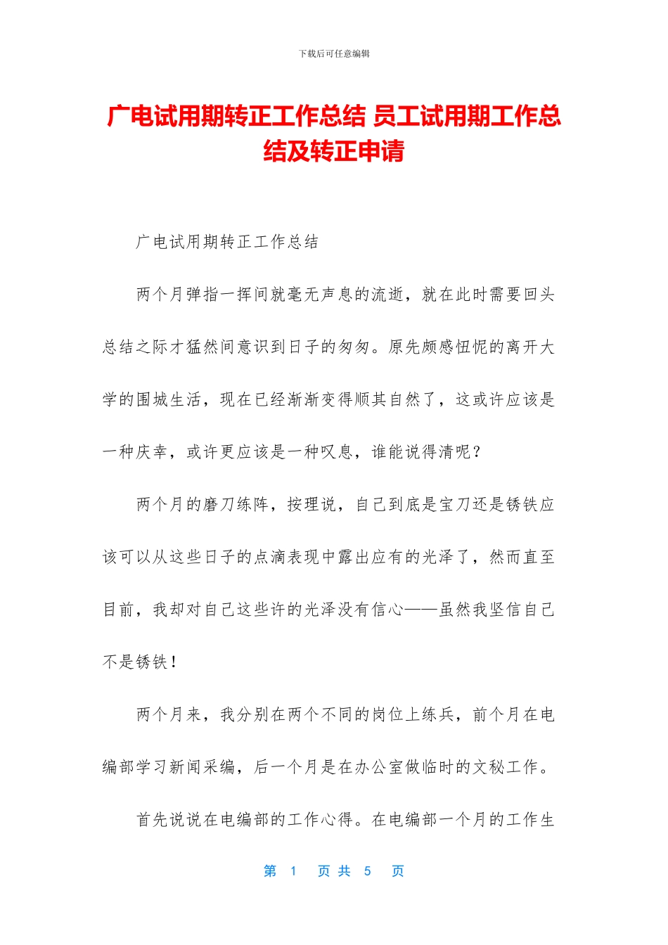 广电试用期转正工作总结_第1页