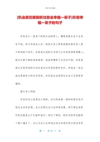 形容幸福一辈子的句子