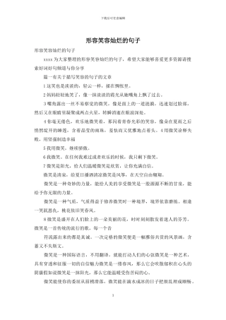 形容笑容灿烂的句子