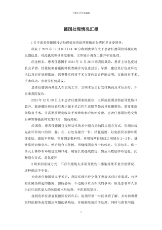 德国处理情况汇报