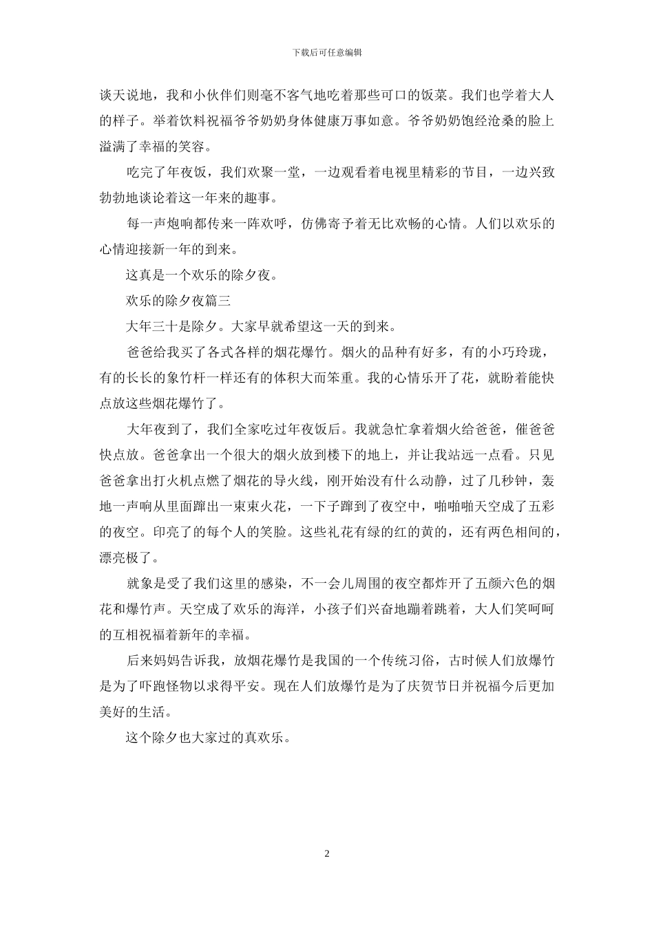 快乐的除夕夜作文_第2页
