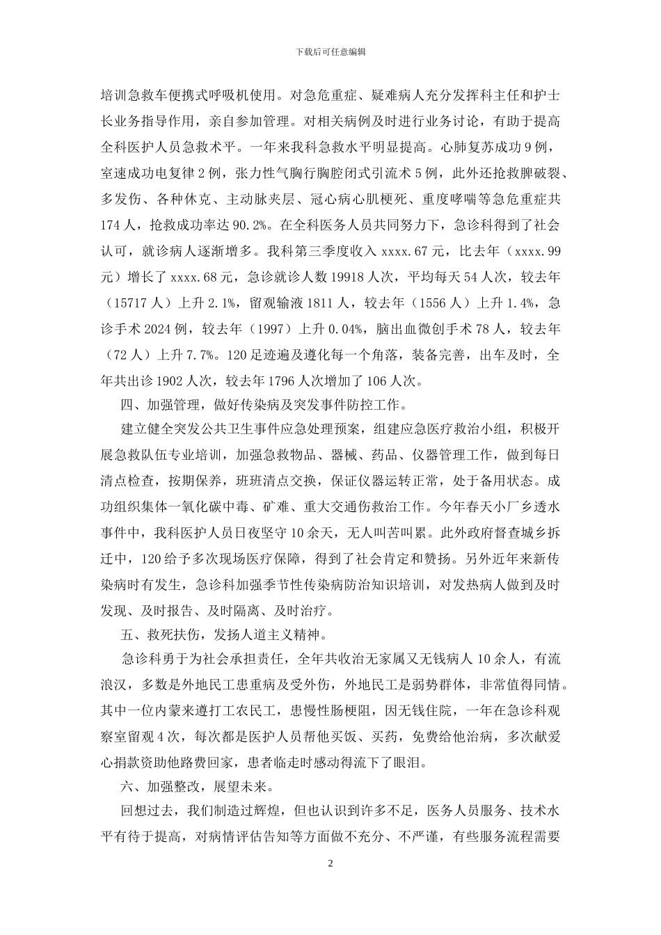 急诊科主任工作总结范文_第2页