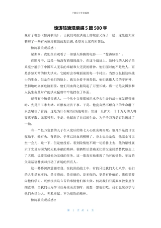 惊涛骇浪观后感5篇500字