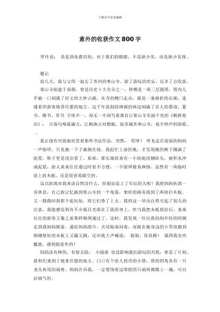 意外的收获作文800字