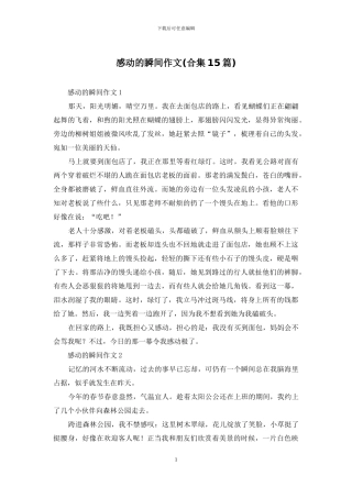 感动的瞬间作文
