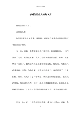 感谢信的作文锦集3篇