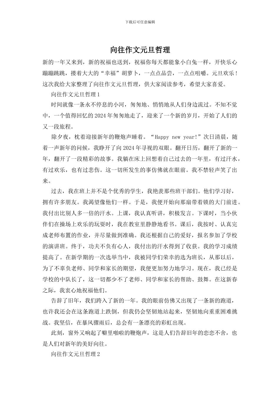 憧憬作文元旦哲理_第1页