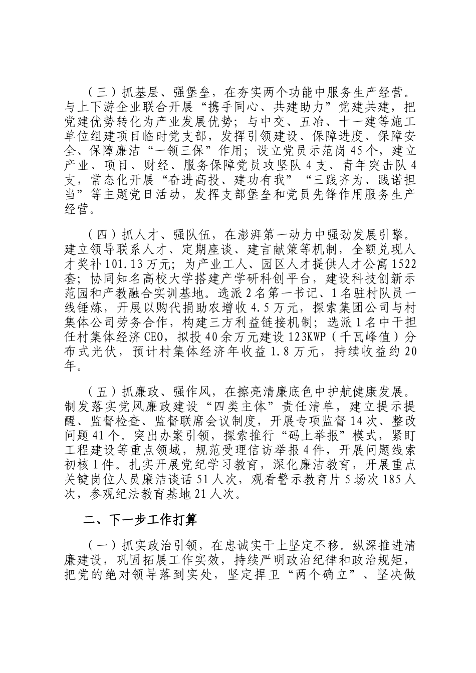 国企党组书记2024年抓基层党建工作述职报告_第2页