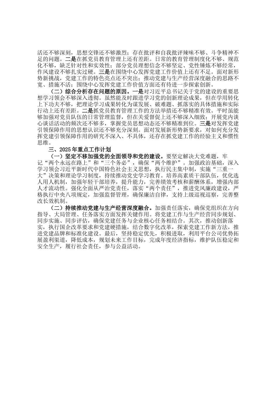 国有企业2024年度书记抓党建述职报告_第2页