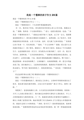 我是一个懂事的孩子作文20篇