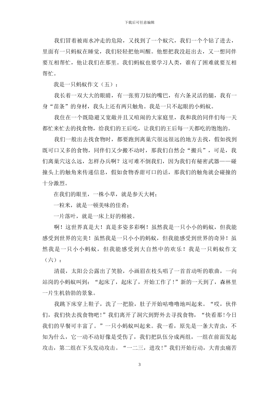 我是一只蚂蚁作文12024_第3页