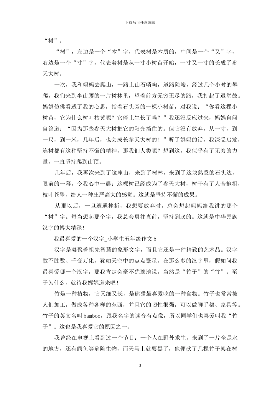 我最喜欢的一个汉字_第3页