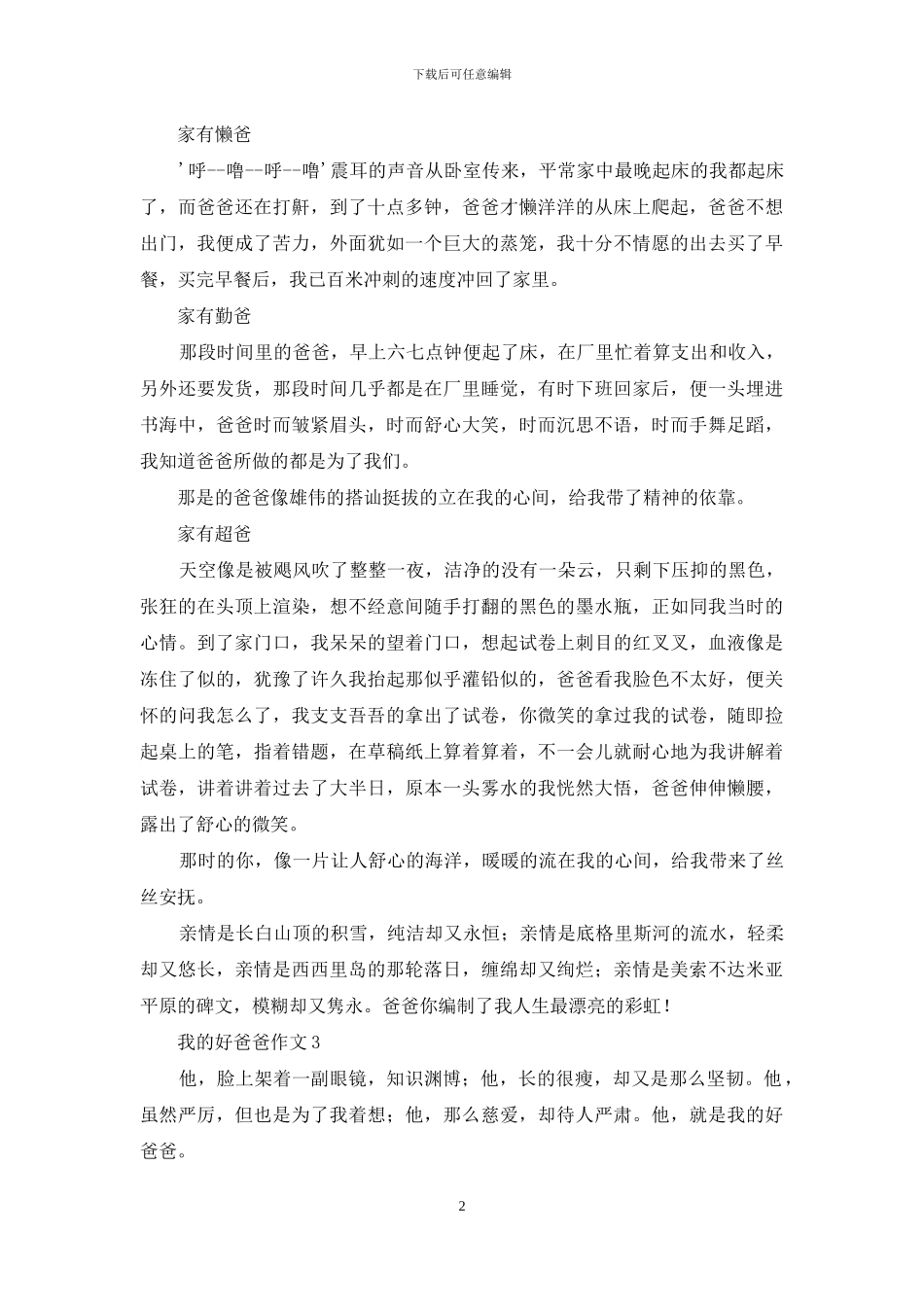 我的好爸爸作文_第2页