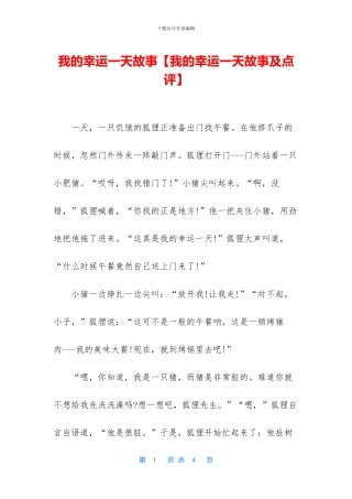 我的幸运一天故事