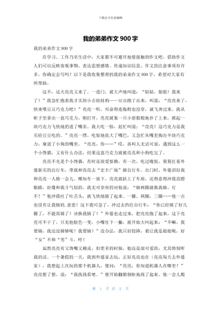 我的弟弟作文900字