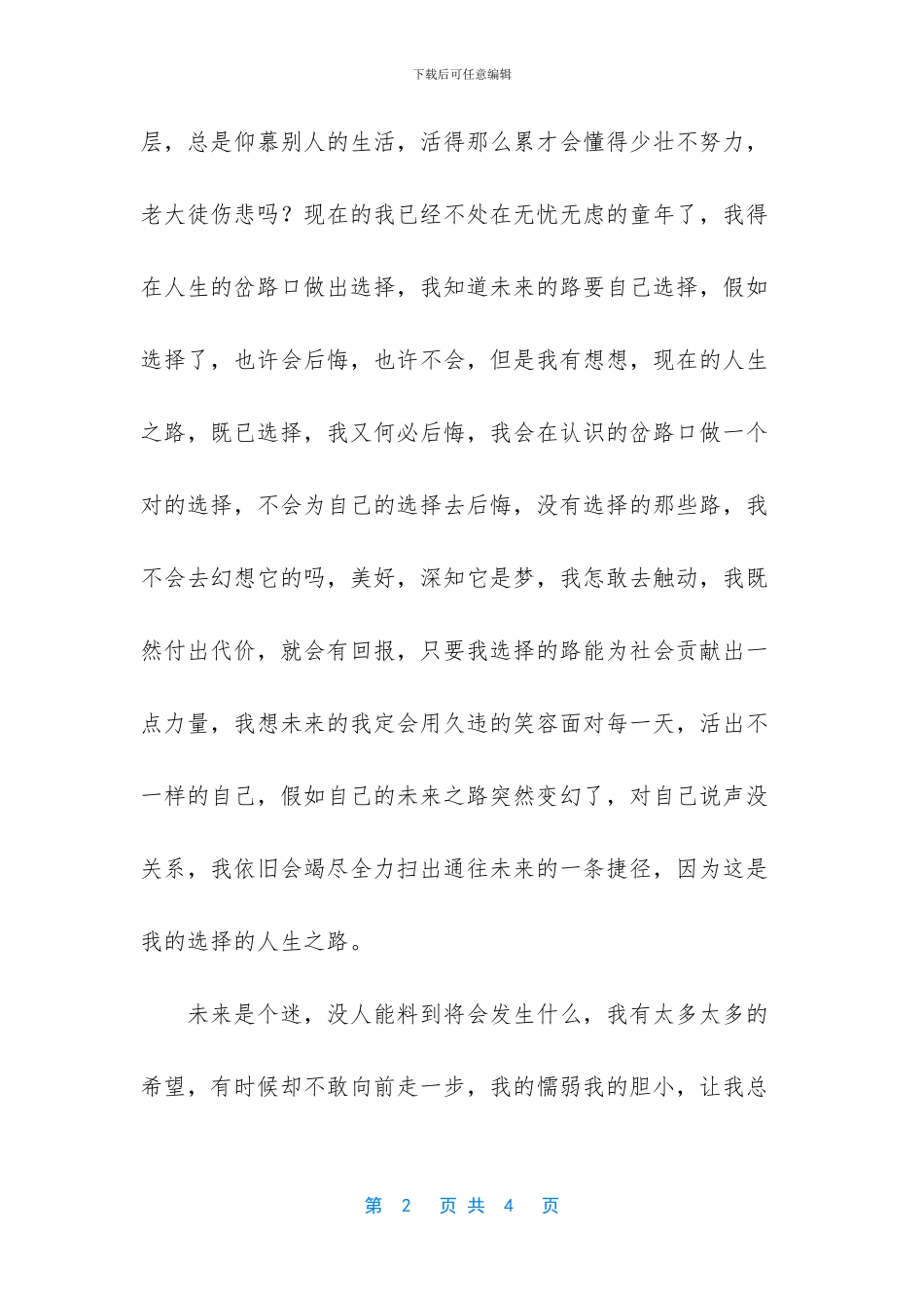 我的未来我的路初三作文_第2页