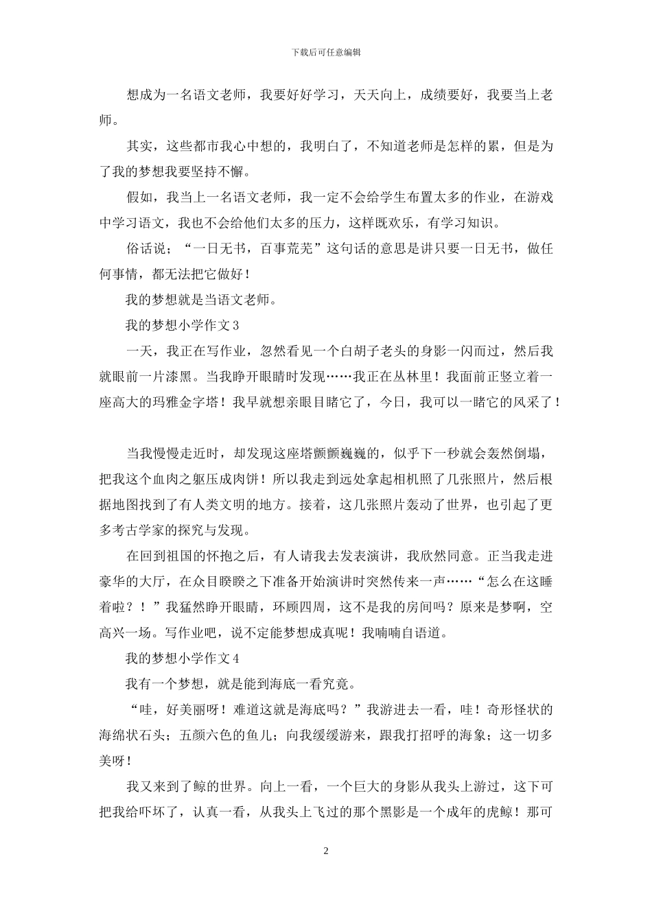 我的梦想小学作文_第2页