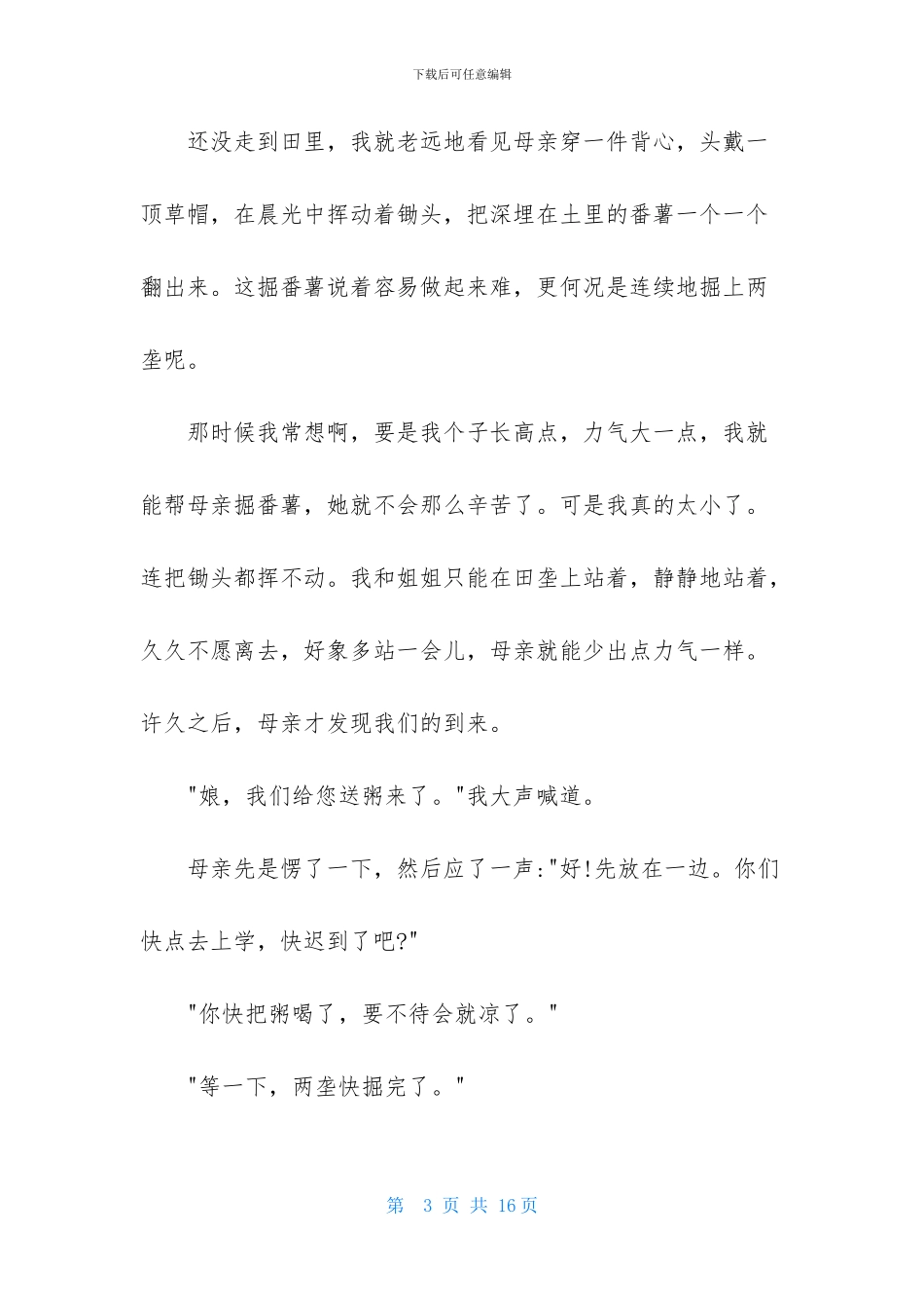 我的母亲高二作文_第3页