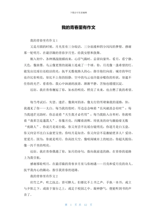我的青春里有作文
