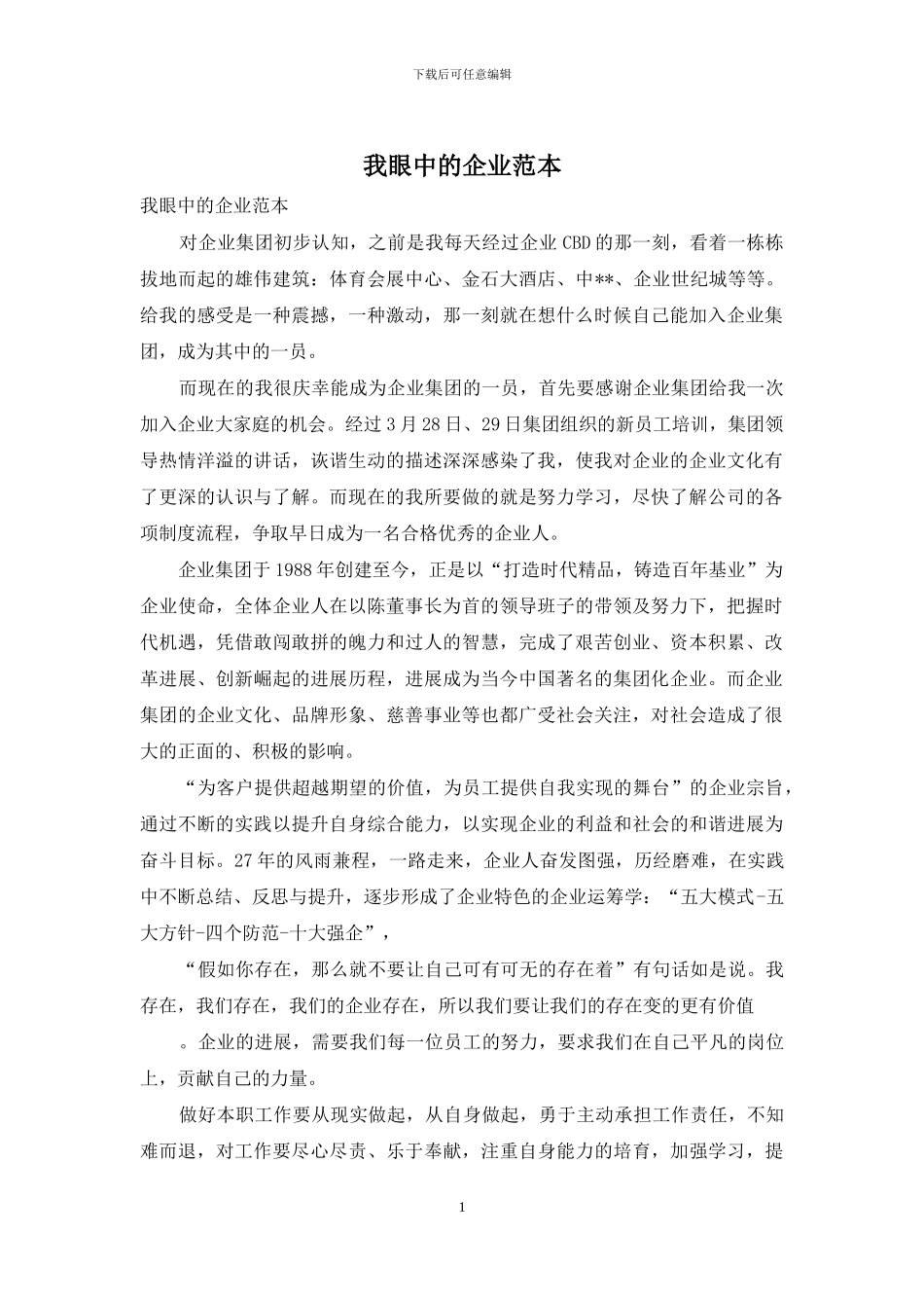 我眼中的企业范本_第1页
