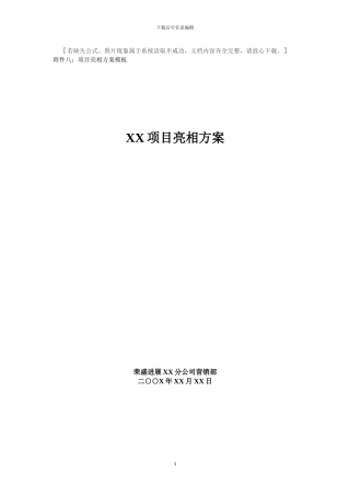 房地产项目亮相方案
