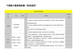 公司干部素质能力评价指标集