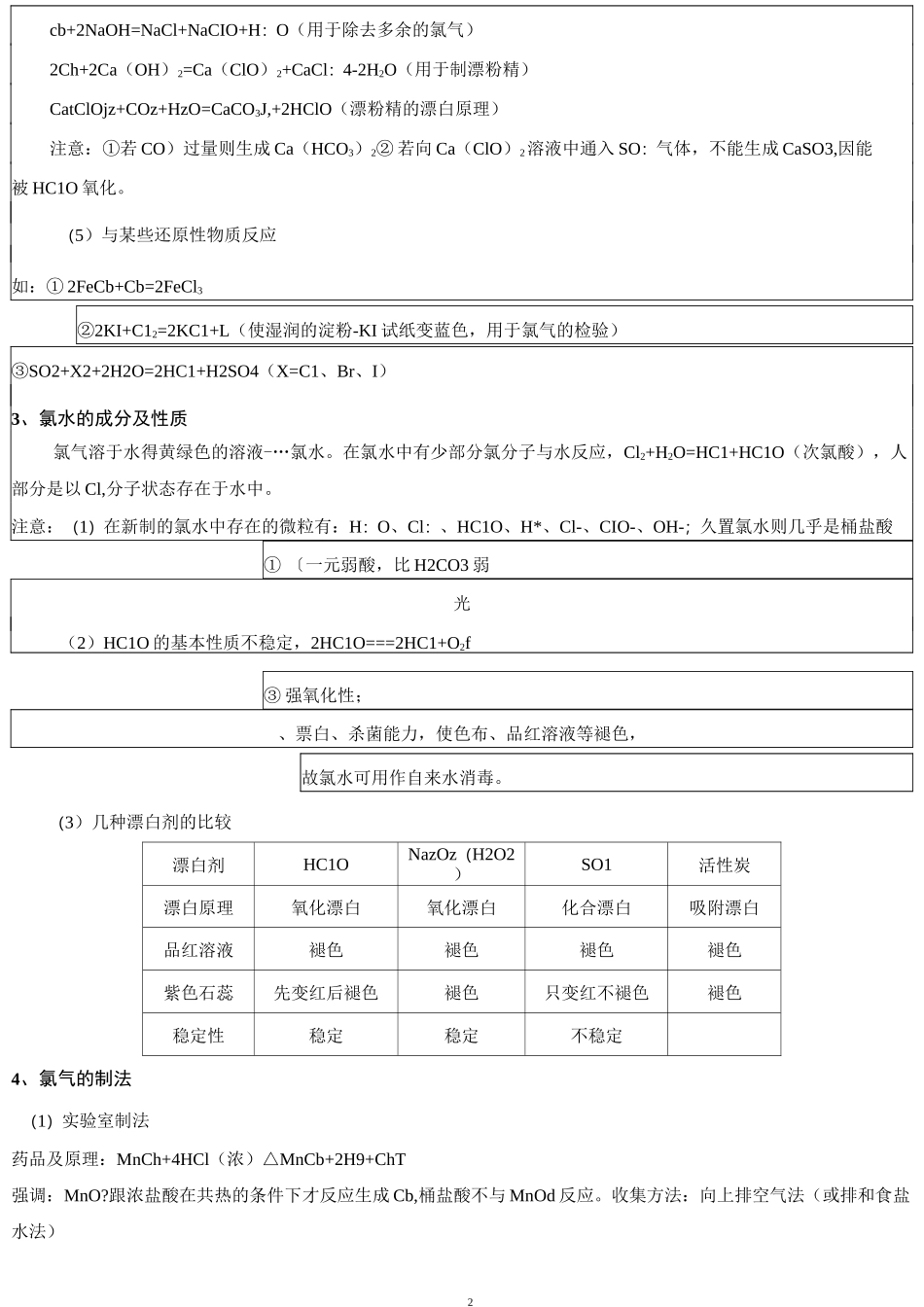 氯及其氯的化合物讲义_第2页
