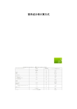 计算制作营养标签的方法