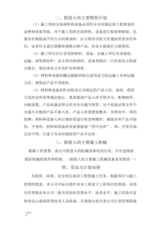 拟投入地物资计划清单