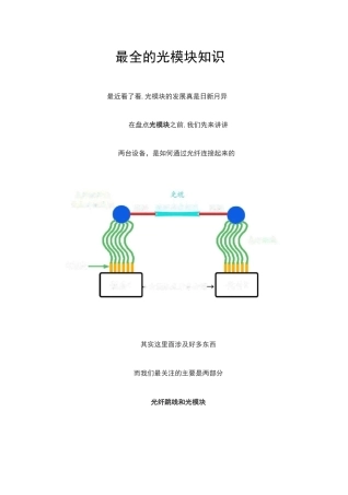 最全的光模块知识