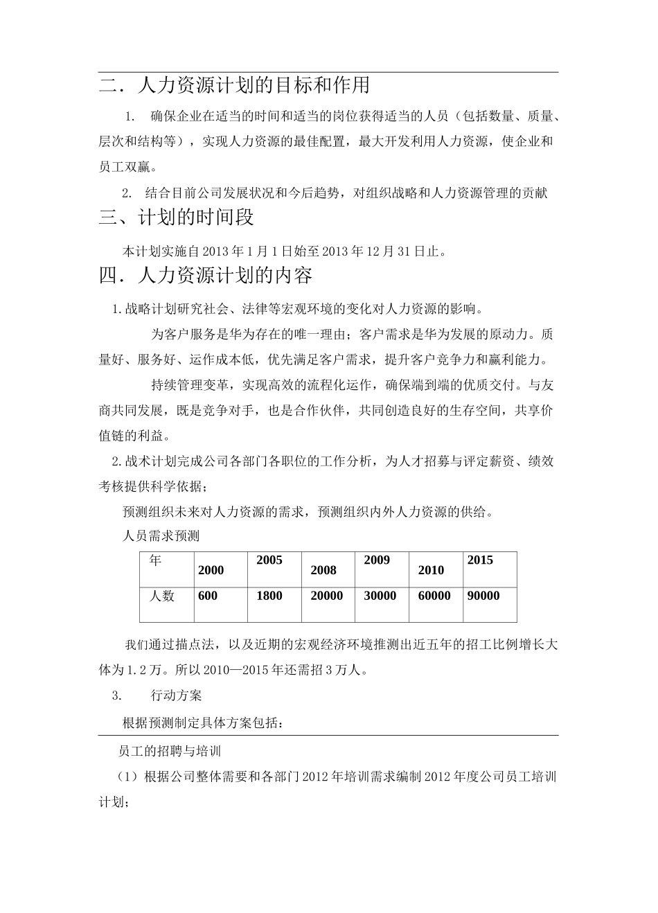 华为人力资源计划书_第3页