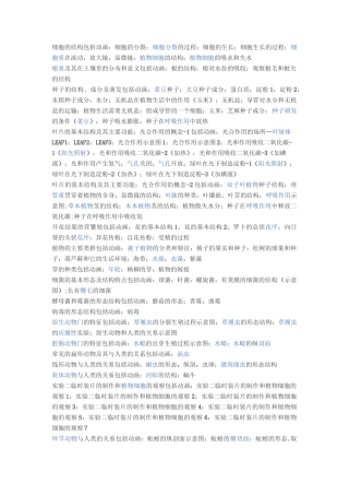 初中生物提纲