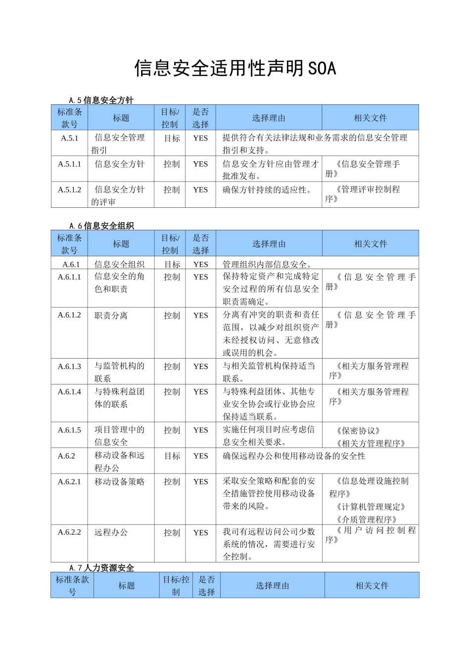 (2020年最新版本)信息安全适用性声明_第2页
