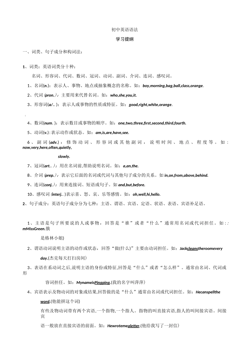 初中语法大全_第1页