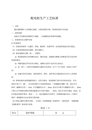 配电柜生产工艺简述