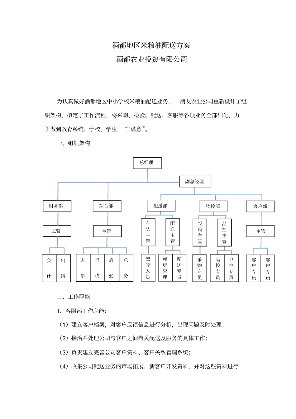 配送实施方案、应急预案等定_第1页