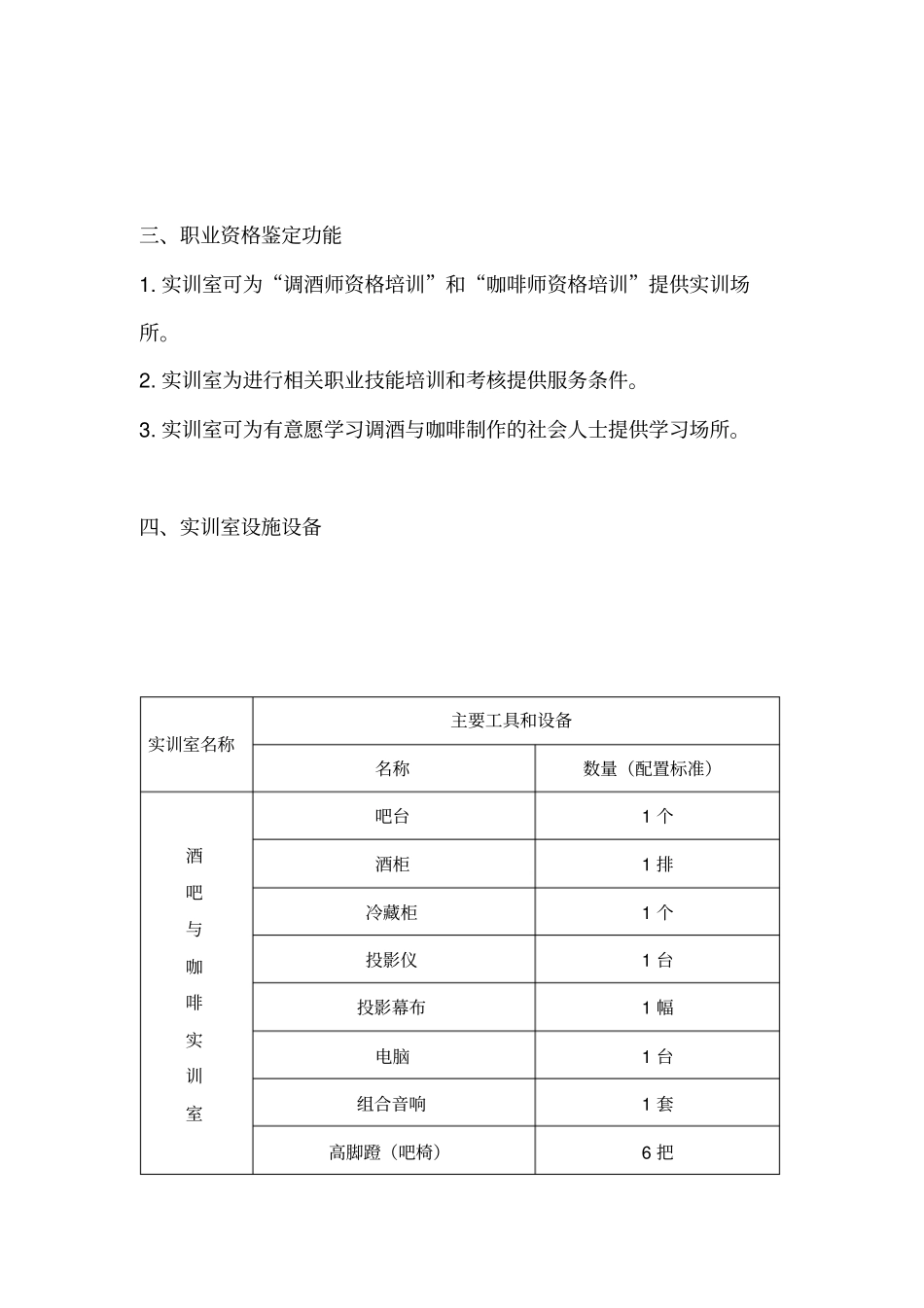 酒吧与咖啡实训室建设方案_第2页