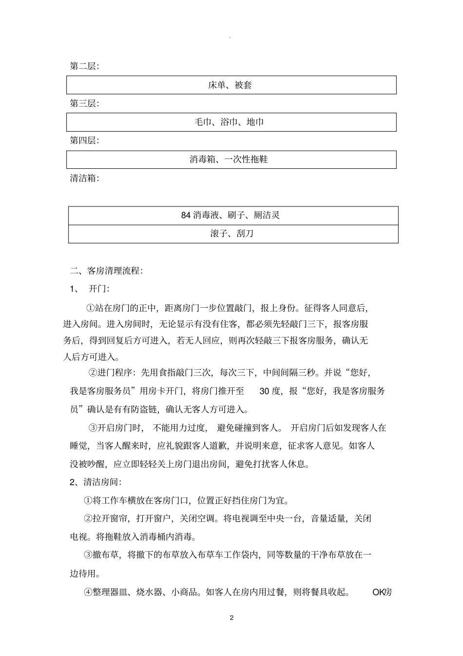 酒店客房清扫标准、流程以及注意事项_第2页