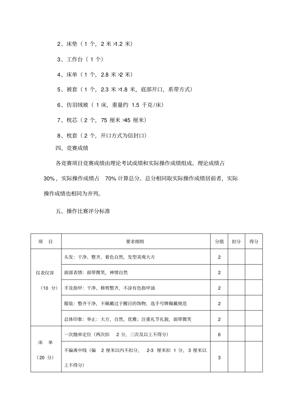 酒店服务技能大赛规则_第2页