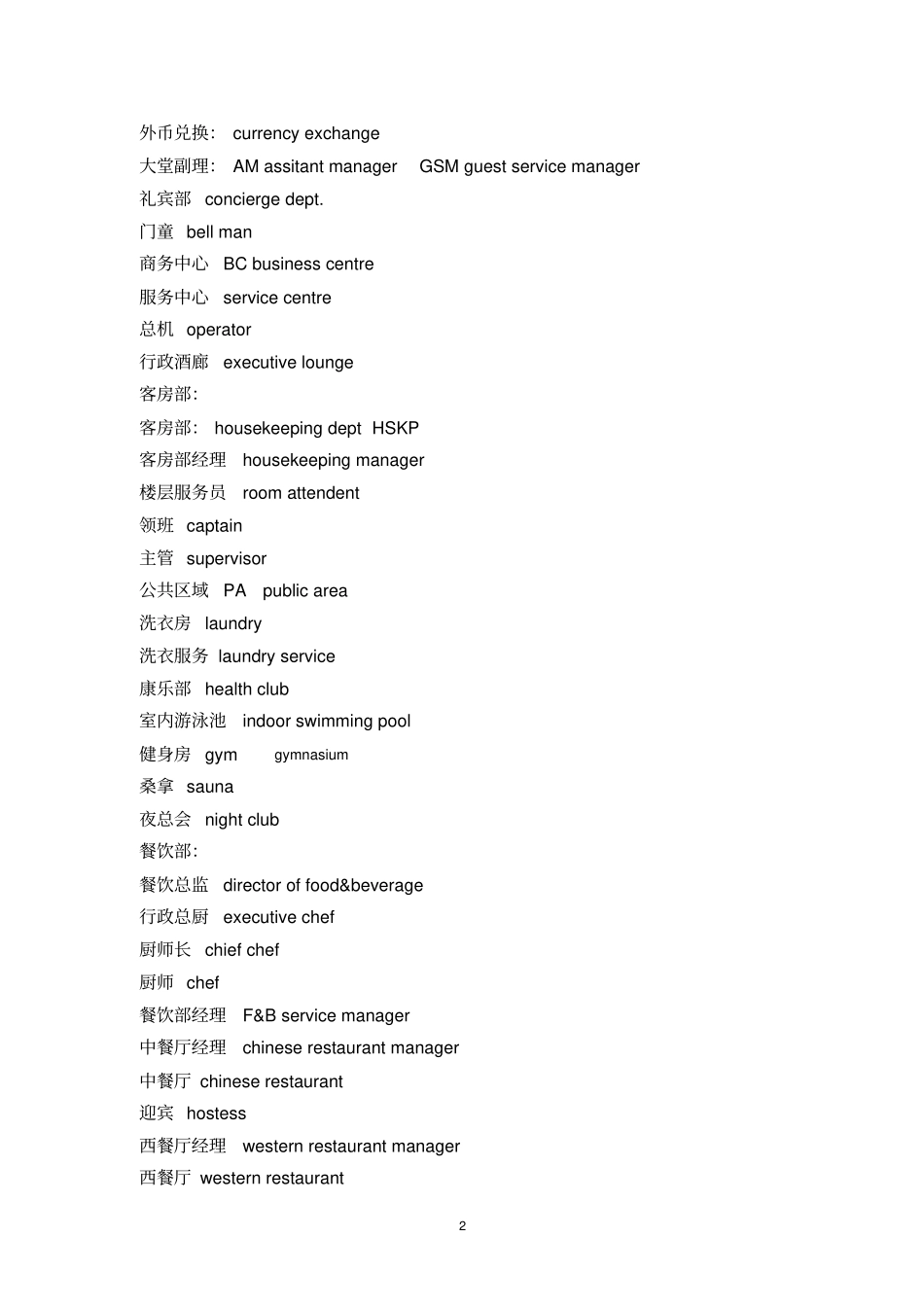 酒店英语培训_第2页