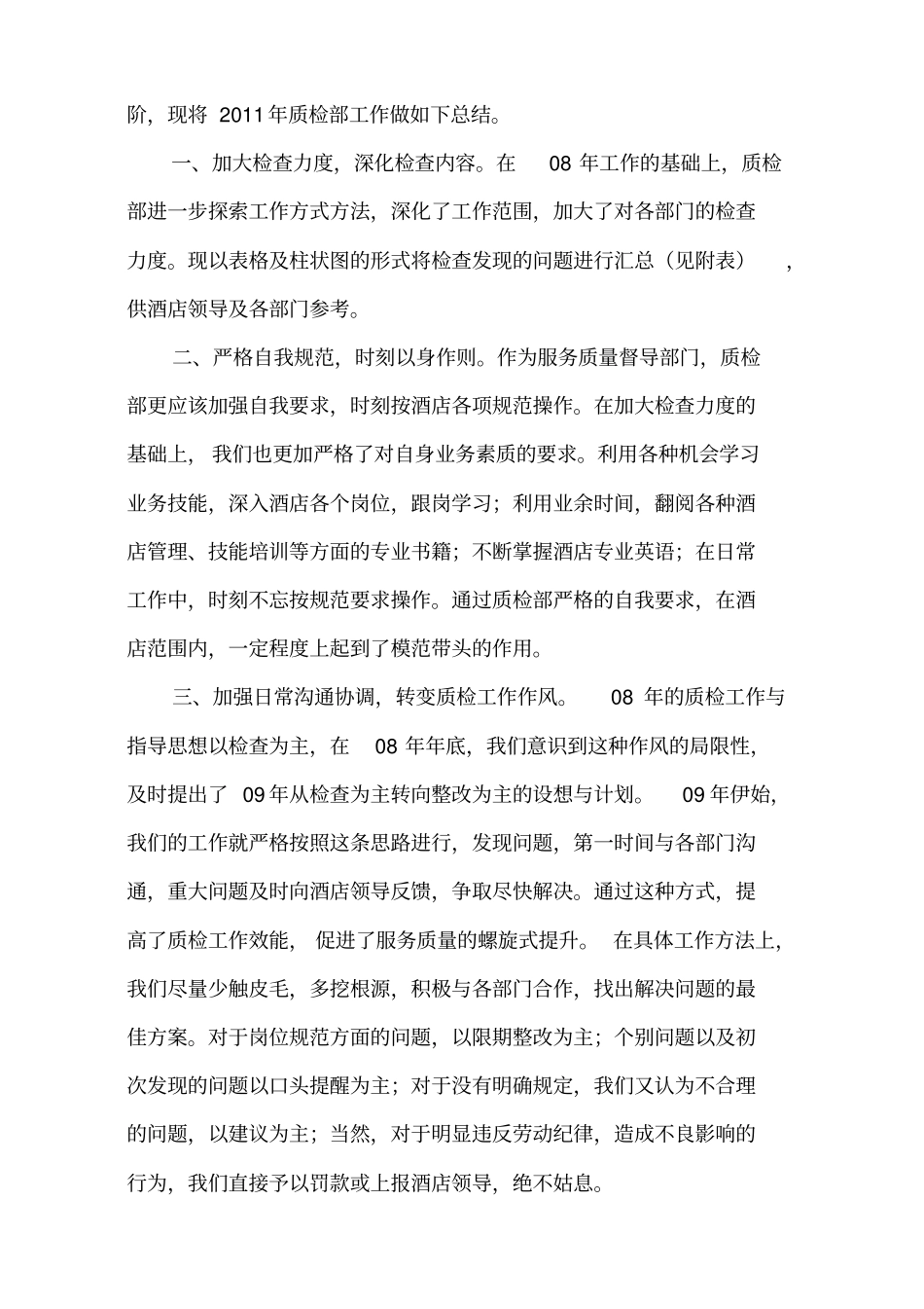 酒店质检部XXXX年工作总结及XXXX年工作计划_第2页
