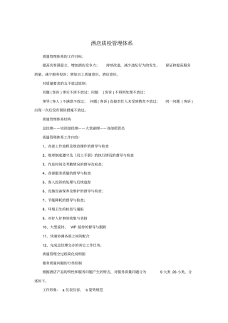 酒店质检管理体系