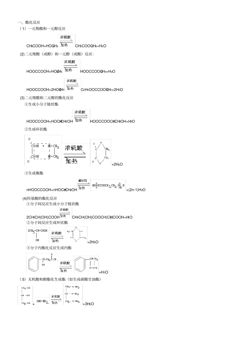 酯化反应类型分析_第1页